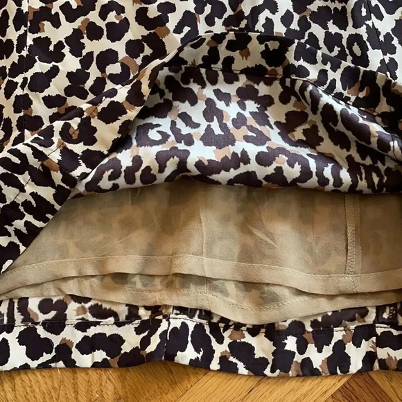 Steven Alan silk sleeveless dress Cheetah print Cream tan brown Size 0 - Picture 7 of 13